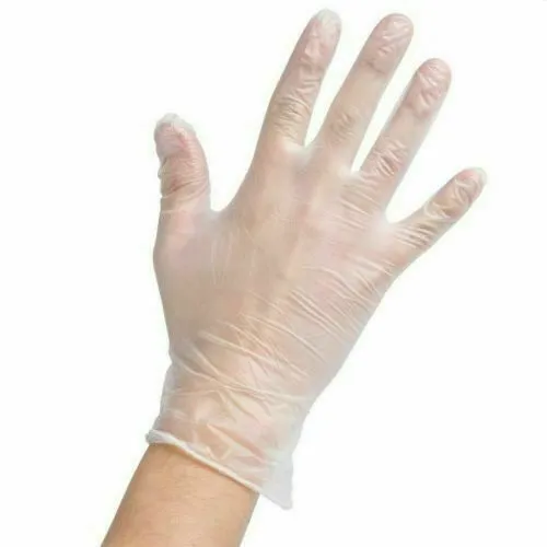 200Pcs Premium Vinyl Disposable Gloves Clear Powdered Powder Free Medium/Large