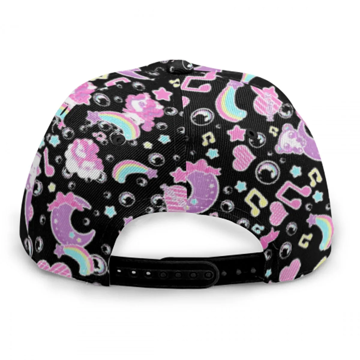 Bubbly Dreams Black Baseball Cap With Flat Brim