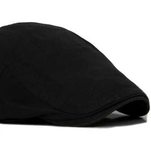 Classy Men Black Cotton Flat Cap