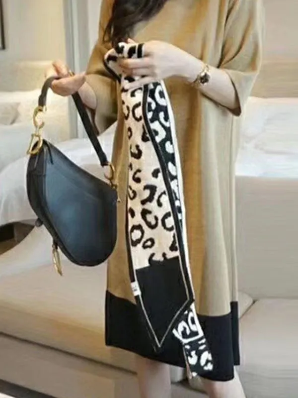 Contrast Color Keep Warm Leopard Velvet Scarf