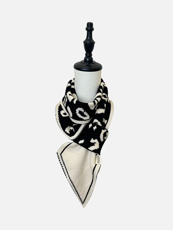 Contrast Color Keep Warm Leopard Velvet Scarf