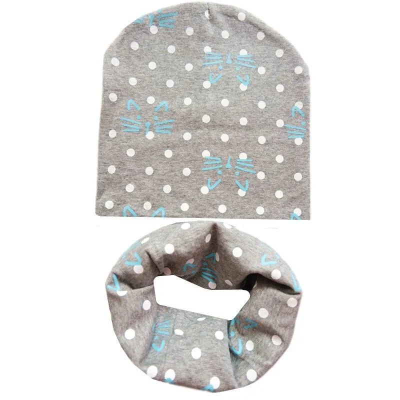 Cotton Children Hat Scarf Set Children's Lovely Cap Beanies High Quality Boys Girls Hat Scarf Set Kid Hats Photo Props