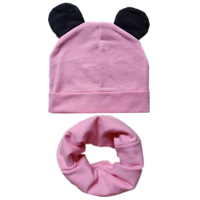 Cotton Children Hat Scarf Set Children's Lovely Cap Beanies High Quality Boys Girls Hat Scarf Set Kid Hats Photo Props