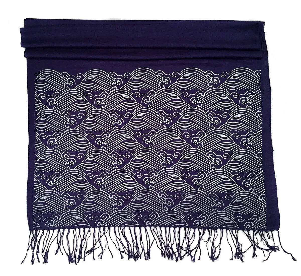 Crashing Waves scarf. Linen-weave pashmina