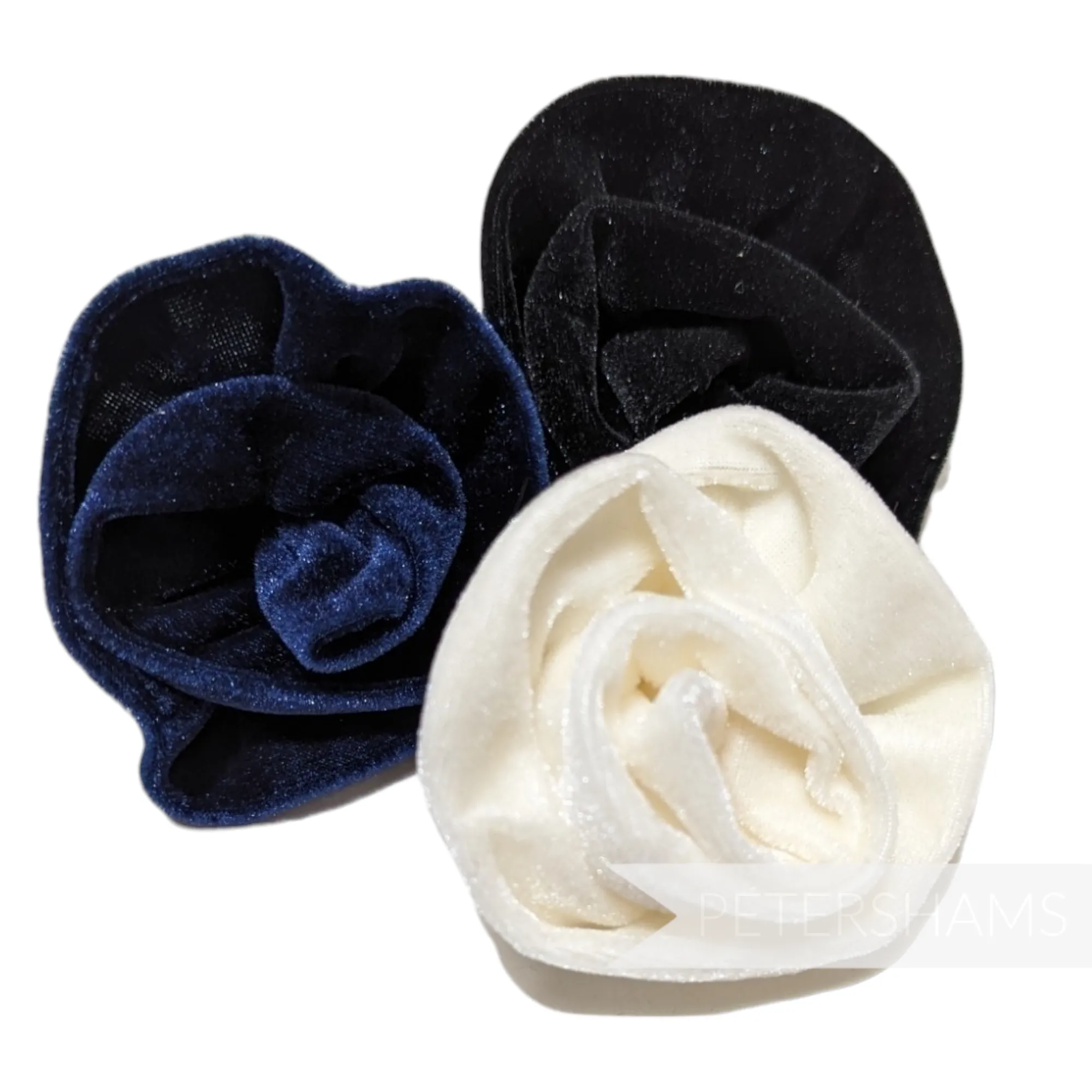 'Jane' Swirled Stretch Velvet Rose Brooch