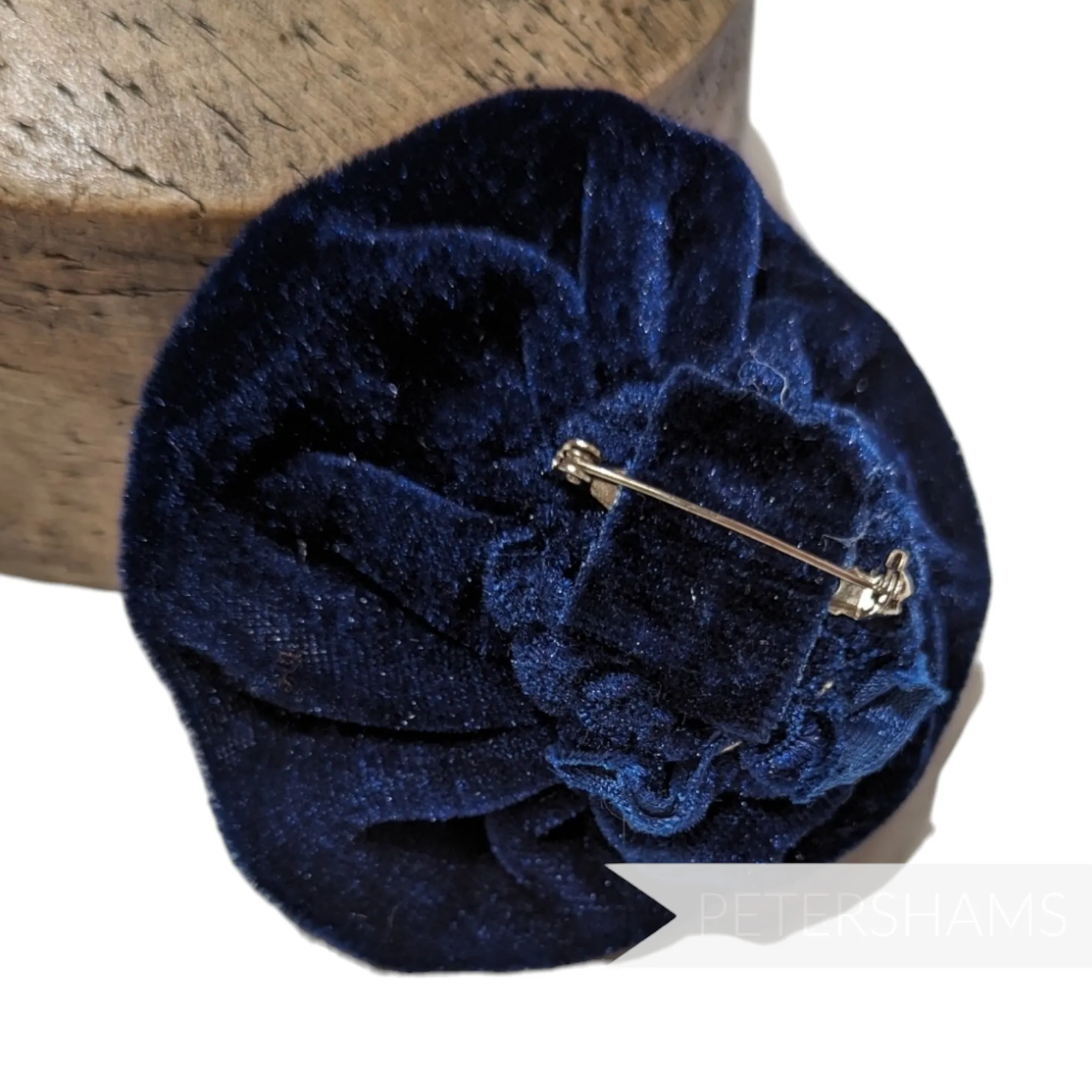 'Jane' Swirled Stretch Velvet Rose Brooch