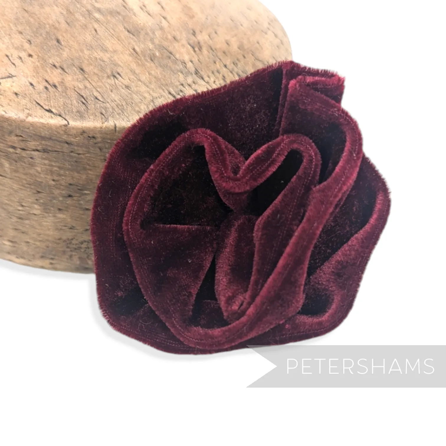 'Jane' Swirled Stretch Velvet Rose Brooch