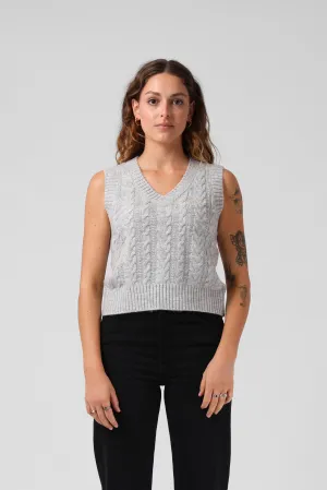 Knit Vest - Lt Grey Marl