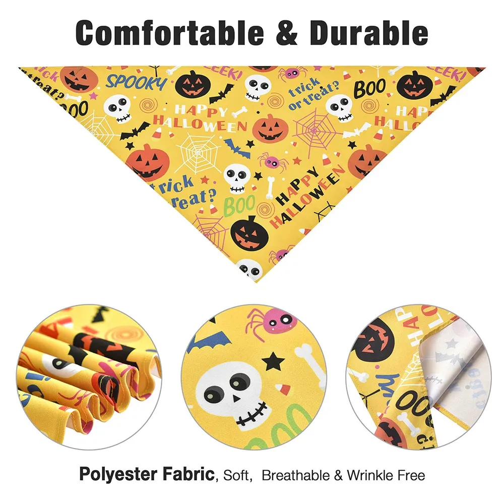 Large Dog Bandanas Washable Triangle Handkerchief Set of 10