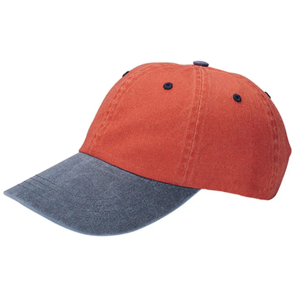 Low Profile Unstructured Pigment Dyed Cotton Twill Adjustable Strapback Baseball Cap