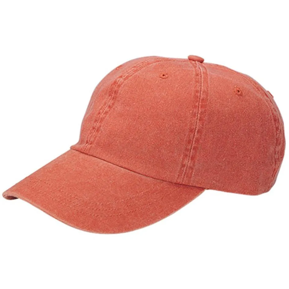 Low Profile Unstructured Pigment Dyed Cotton Twill Adjustable Strapback Baseball Cap