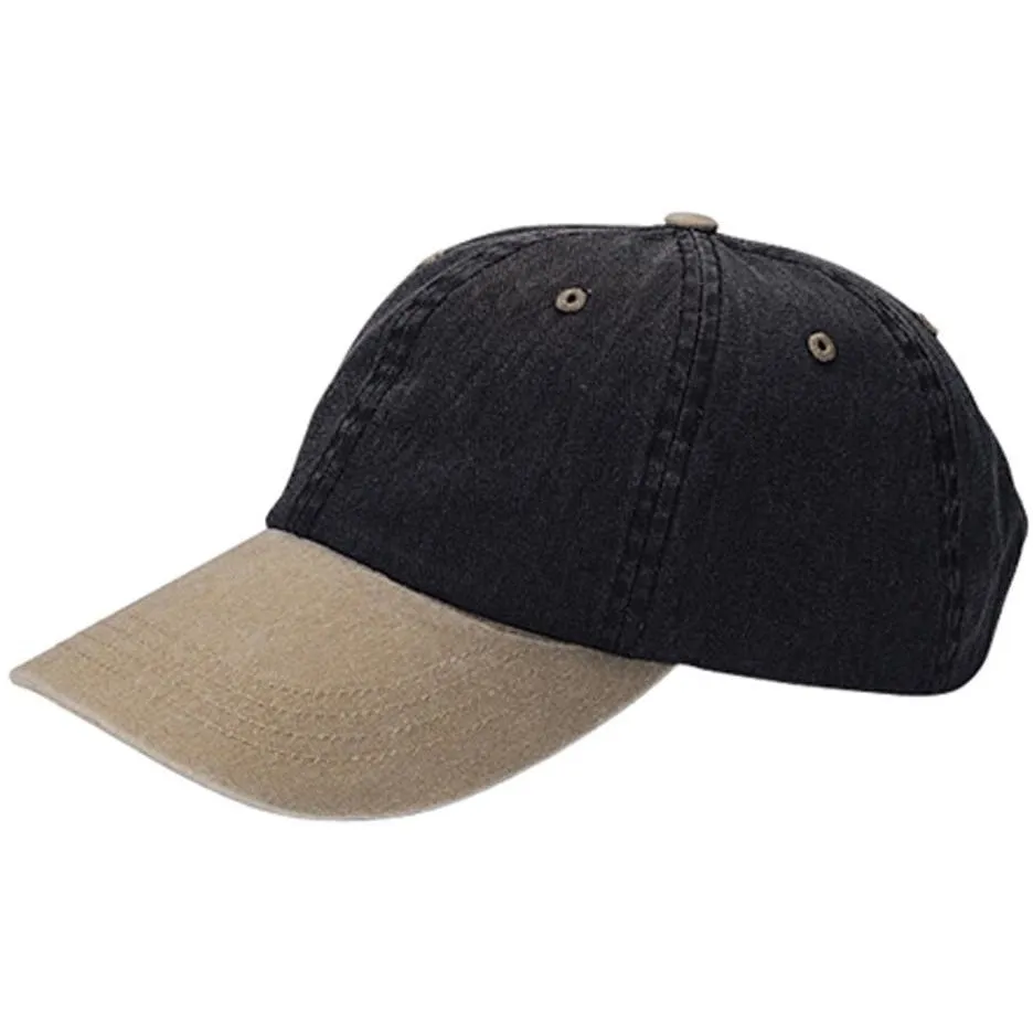 Low Profile Unstructured Pigment Dyed Cotton Twill Adjustable Strapback Baseball Cap