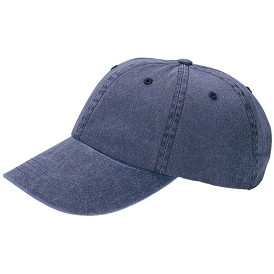 Low Profile Unstructured Pigment Dyed Cotton Twill Adjustable Strapback Baseball Cap