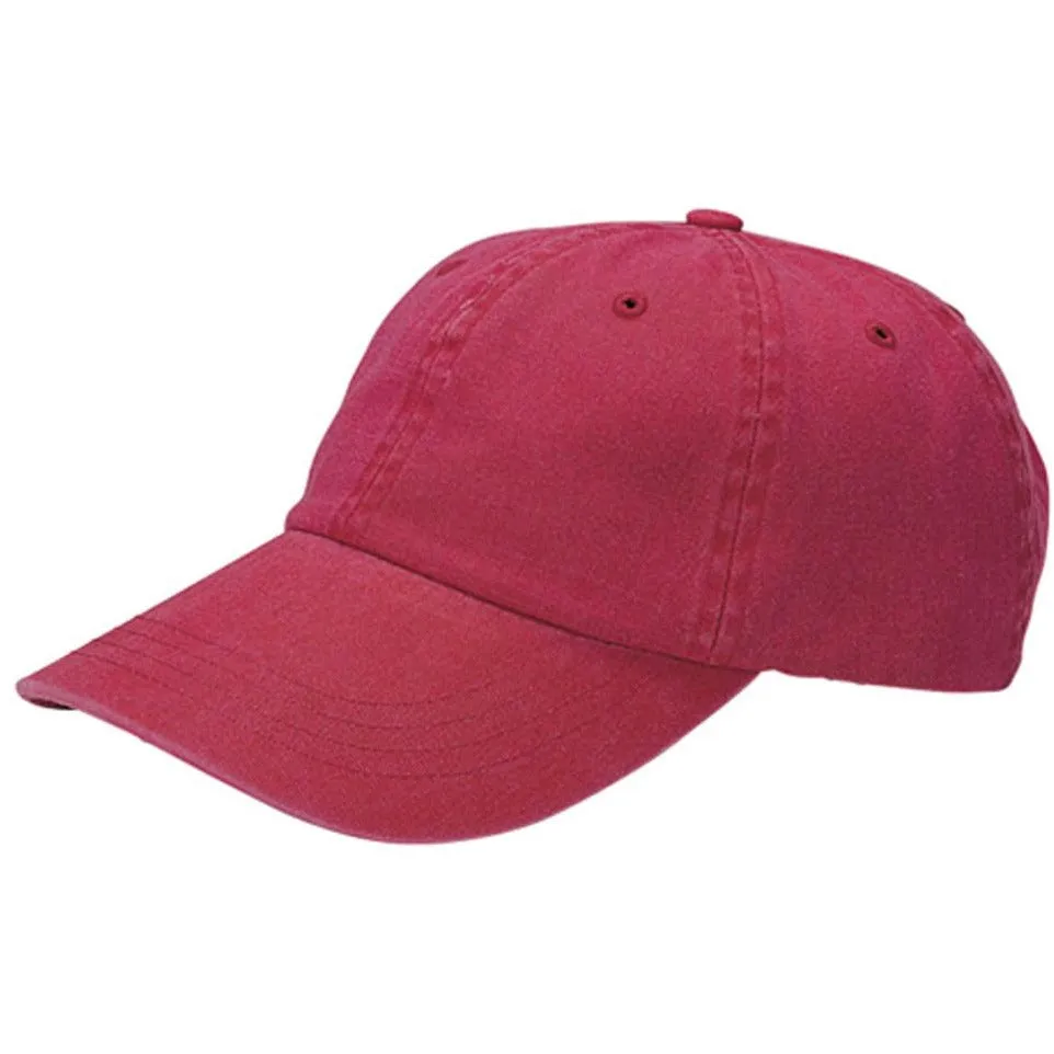 Low Profile Unstructured Pigment Dyed Cotton Twill Adjustable Strapback Baseball Cap