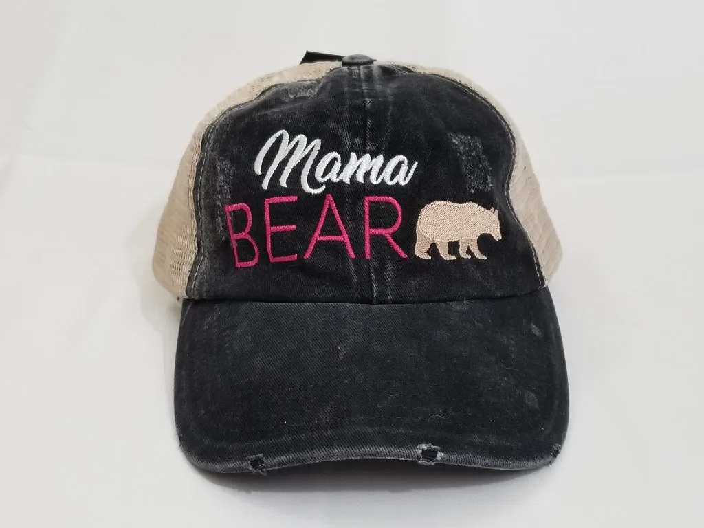 Mama Bear washed baseball cap