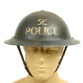 Original British WWII Brodie Mk1 Police Steel Helmet - Dated 1939