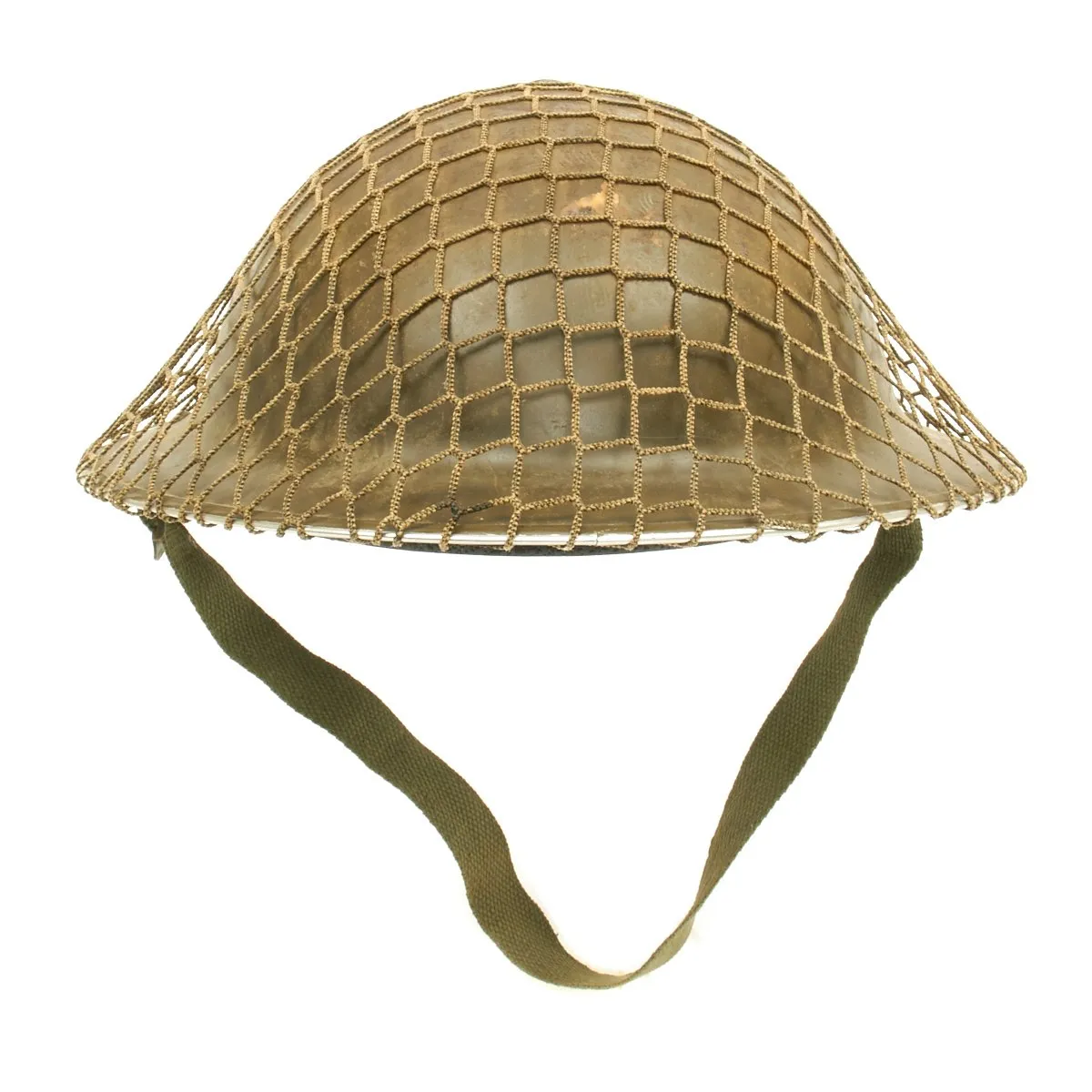 Original Canadian WWII Brodie MkII Steel Helmet with Net by Canadian Lamp Co. with size 7 3/4 liner - Dated 1942