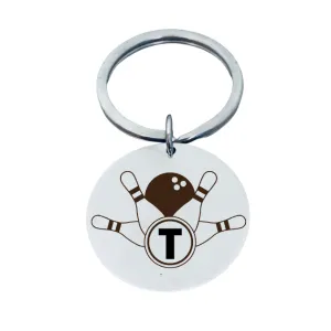 Personalized Bowling Initial Keychain