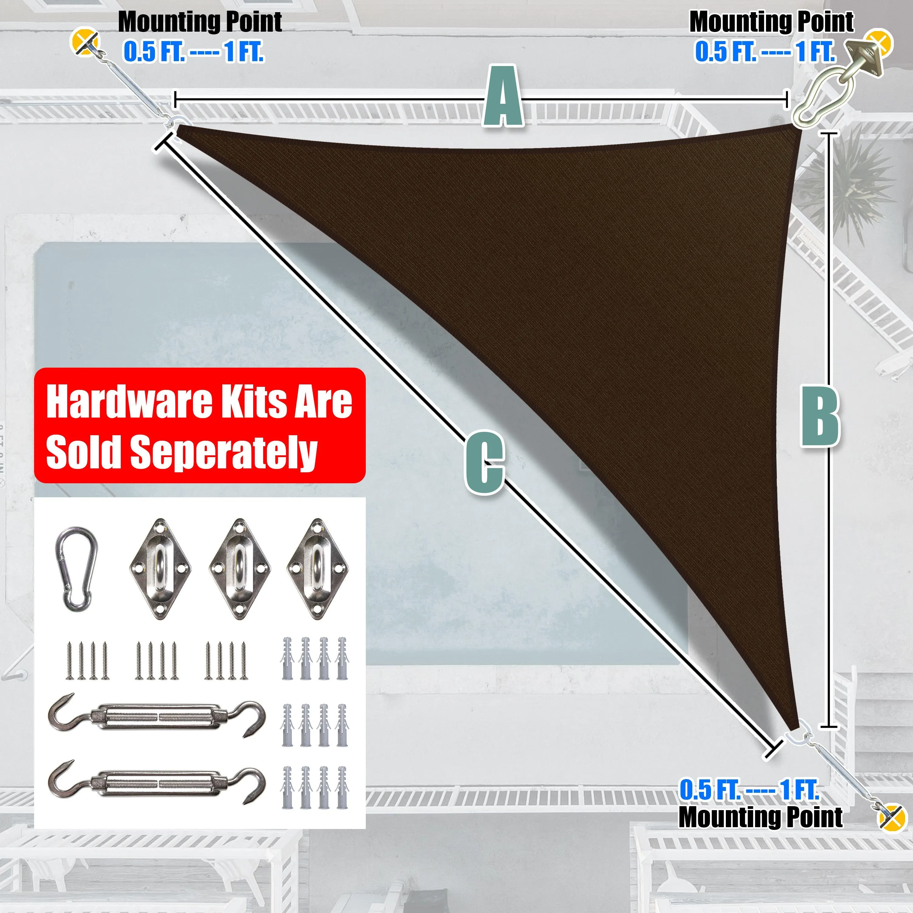 Right Triangle Sun Shade Sail