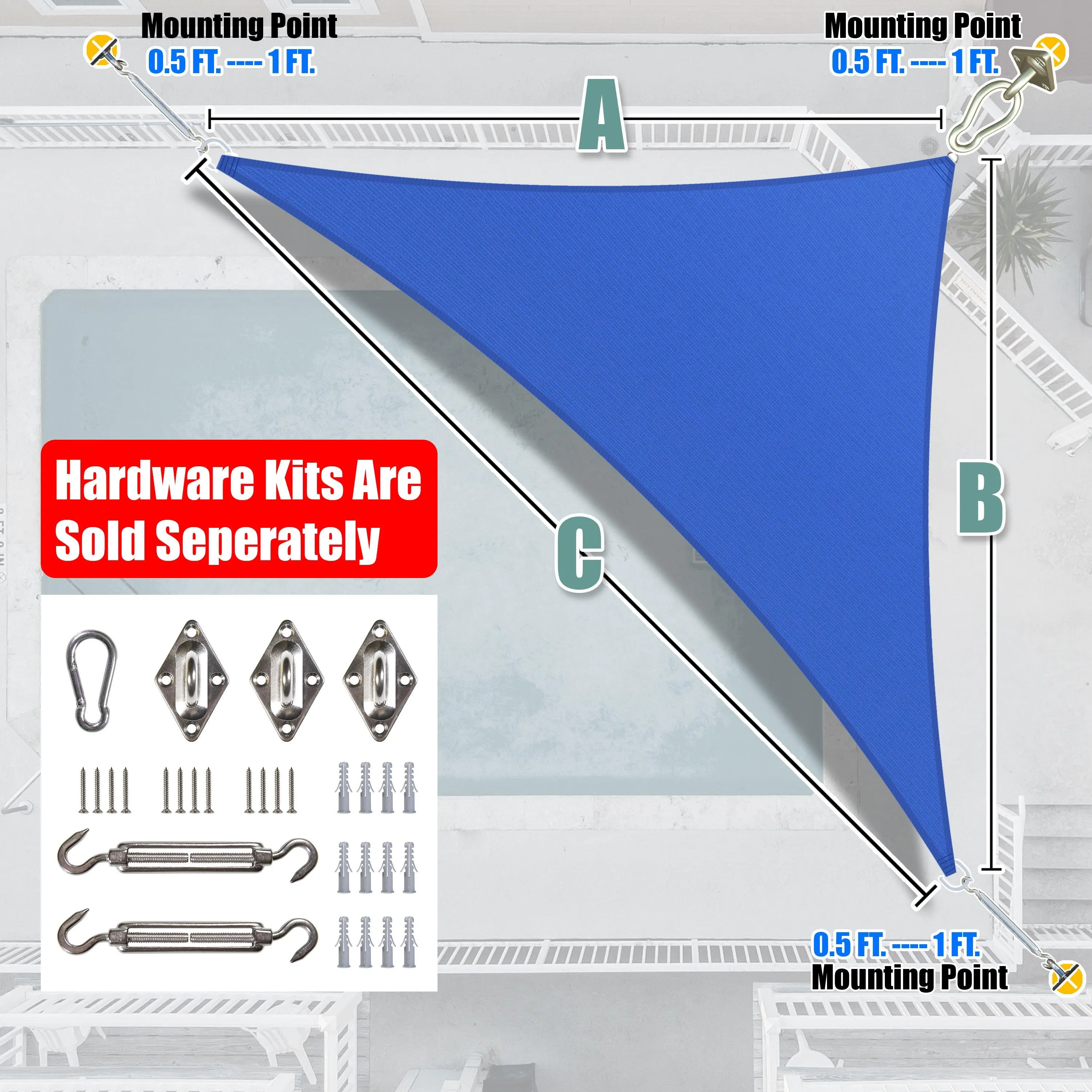 Right Triangle Sun Shade Sail