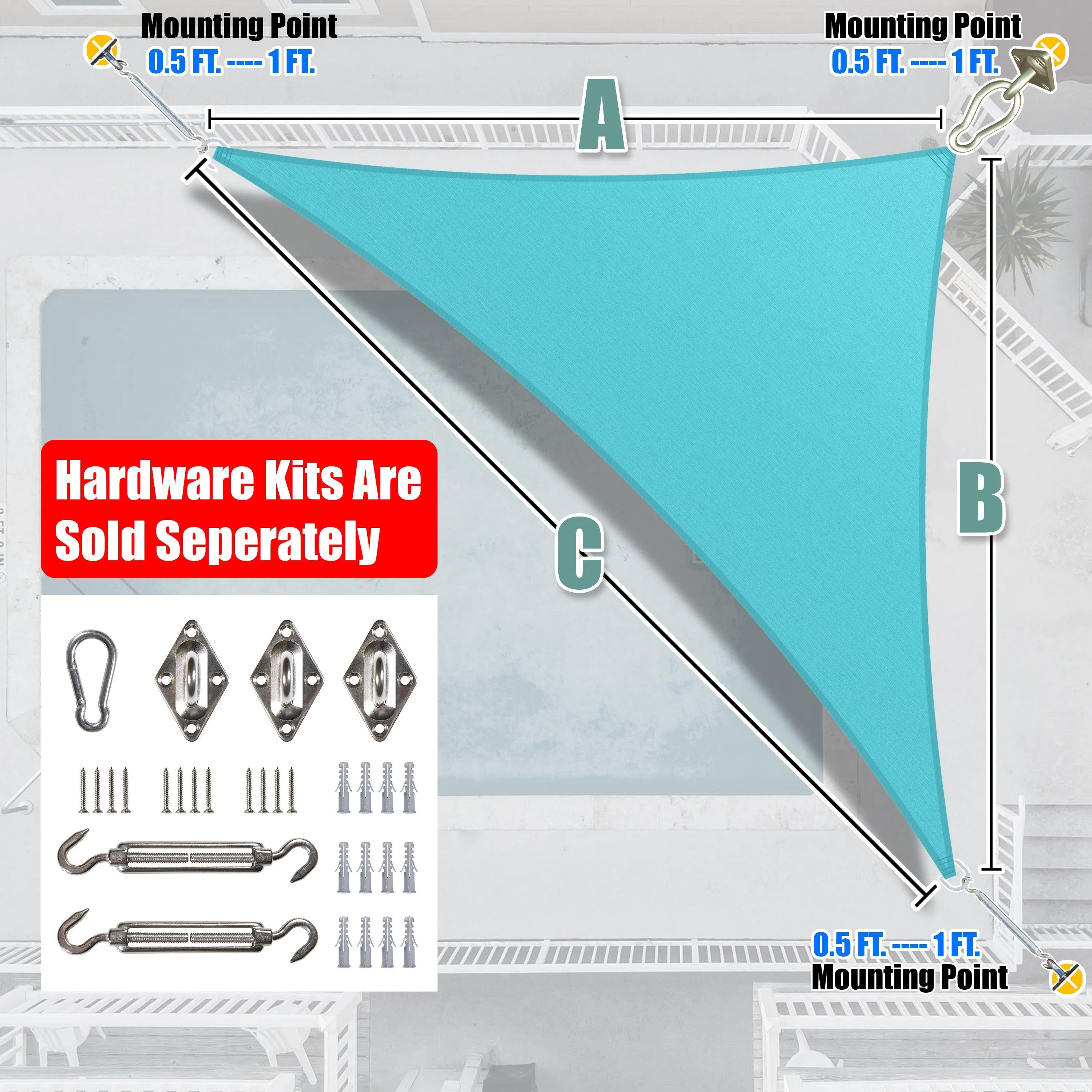 Right Triangle Sun Shade Sail