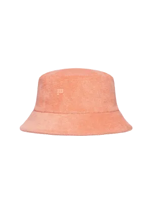 Summer Towelling Bucket Hat—peach perfect