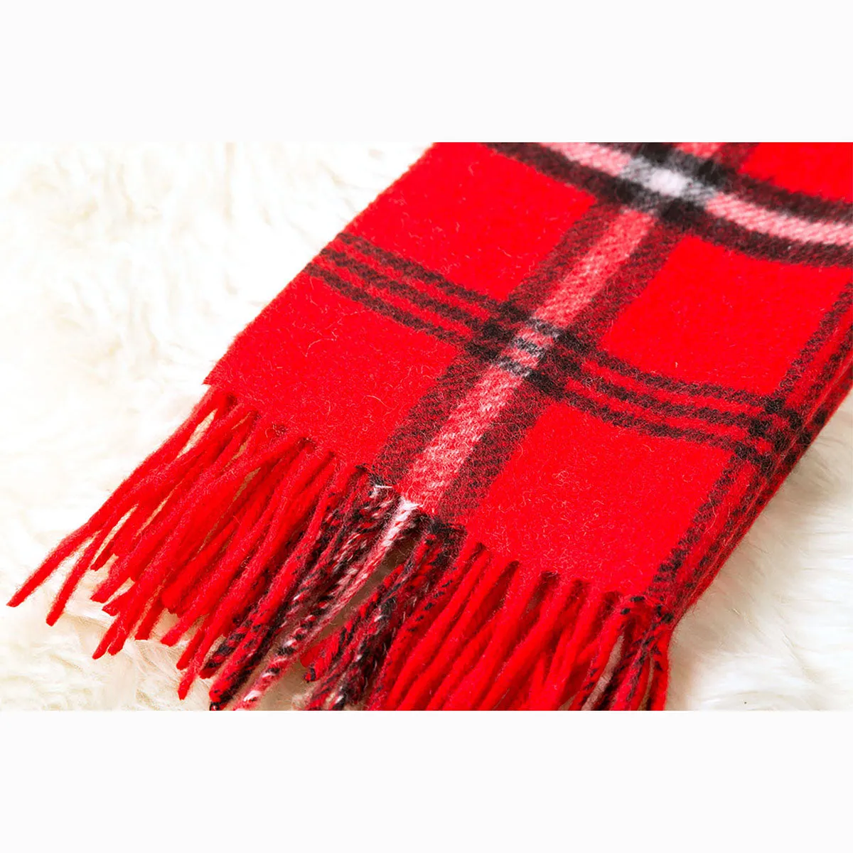 Ugg 100% Australian Merino Wool Reversible Scarf Red