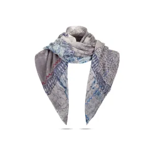 Ugg 100% Australian Merino Wool Scarf Blue Grey