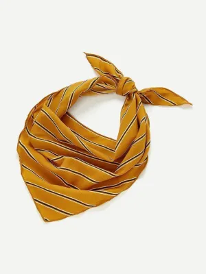 Vertical Striped Print Twilly Scarf