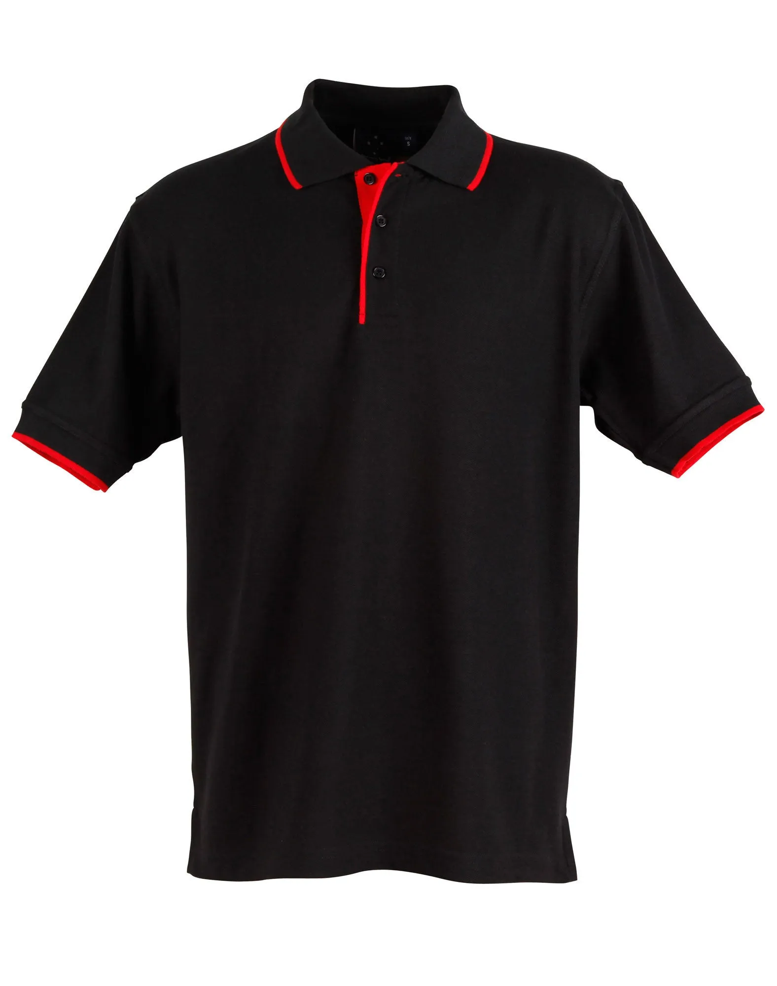 Winning Spirit Men's Contrast Pique Short Sleeve Polo 1st (11 Colour) (PS08)